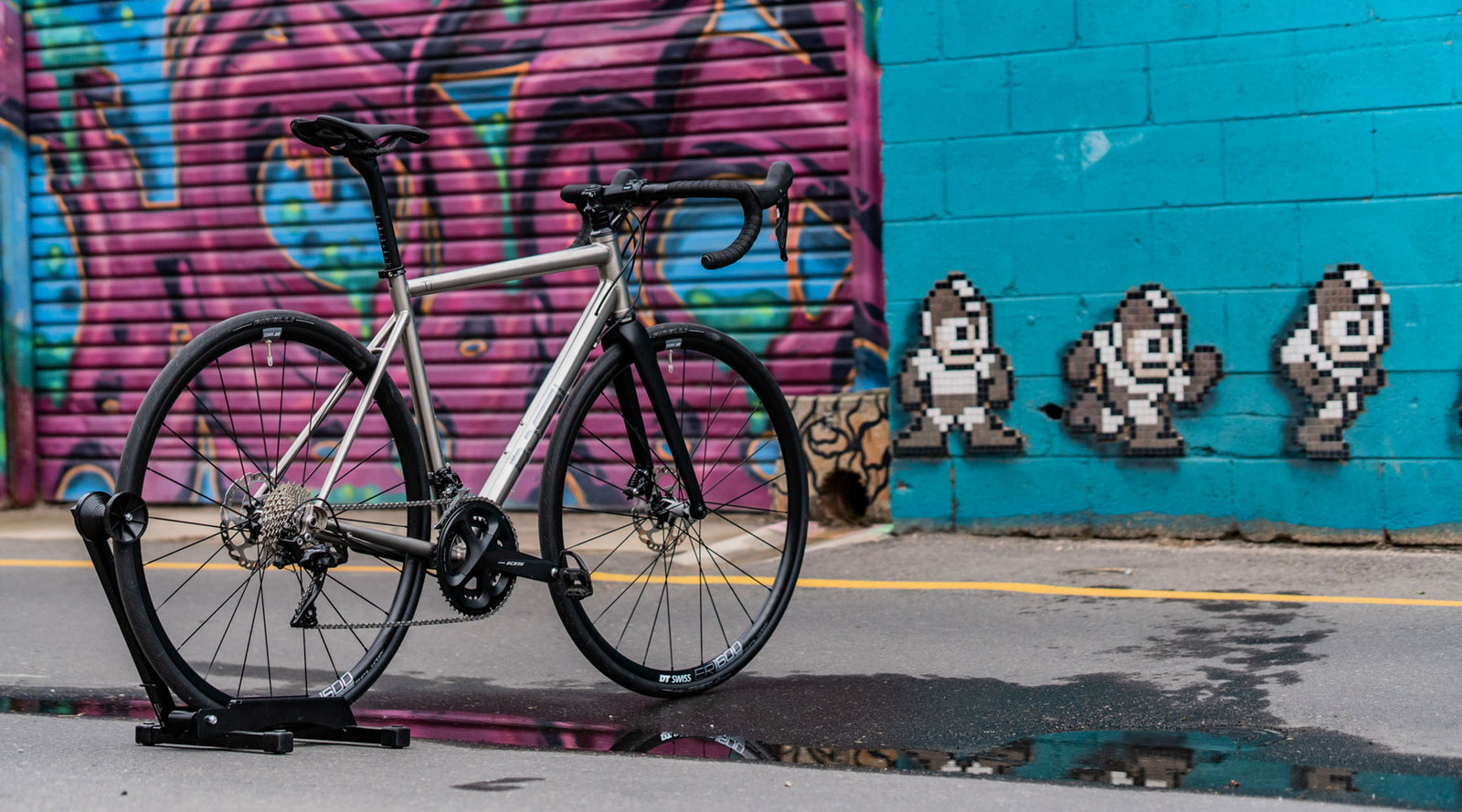 Titanium road bike with Shimano 105